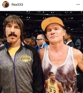 anthony kiedis, flea, red hot chili peppers, lakers